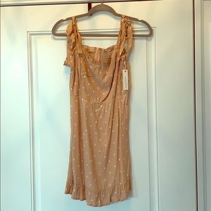 Blushing babe pink polka dot tie dress